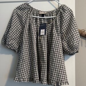 Universal Thread Black and White Checkered Blouse